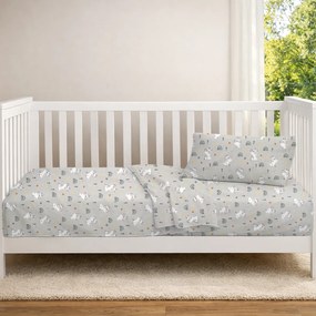 Σεντόνια Κούνιας (Σετ) Dimcol Rabbit Garden 586 Grey