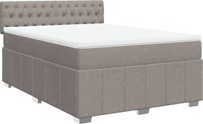 vidaXL Κρεβάτι Boxspring με Στρώμα Taupe 140x200 εκ. Υφασμάτινο