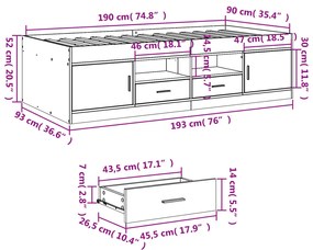 ΚΑΝΑΠΕΣ-ΚΡΕΒΑΤΙ ΜΕ ΣΥΡΤΑΡΙΑ ΓΚΡΙ ΣΚΥΡ. 90X190 ΕΚ. ΕΠΕΞ. ΞΥΛΟ 3280254