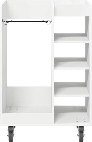 vidaXL Ντουλάπι Γκολφ με τροχούς Μονόχρωμο Λευκό 65 x 45 x 98 εκ