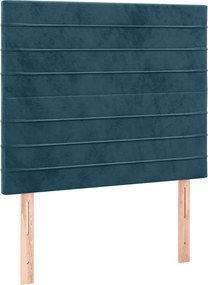 vidaXL Κρεβάτι Boxspring με Στρώμα Σκούρο Μπλε 80 x 200 εκ. Βελούδινο