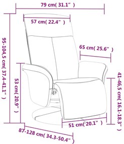 Πολυθρόνα Ανακλινόμενη με Υποπόδιο Taupe Υφασμάτινη - Μπεζ-Γκρι