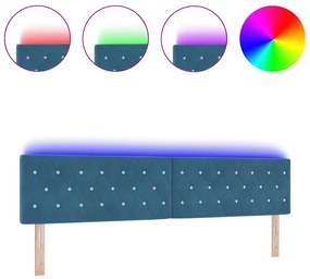 vidaXL Κεφαλάρι LED με φώτα λωρίδας LED Σκούρο Μπλε 100 cm Βελούδο