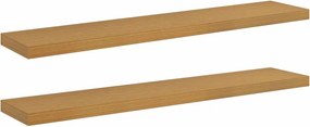 vidaXL Ράφι Τοίχου 2 pcs Μπεζ 120 x 23,5 x 4 εκ Επεξεργασμένο ξύλο