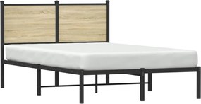 vidaXL Σκελετός Κρεβ. Χωρίς Στρώμα Sonoma Δρυς 120x200 εκ. Μεταλλικό
