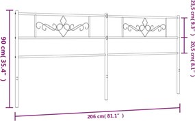 vidaXL Ανταλλακτικό κεφαλάρι Λευκό 200 εκ. Μεταλλικό