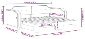 Καναπές Κρεβάτι Συρόμενος Κρεμ 80 x 200 εκ. Υφασμάτινος - Κρεμ