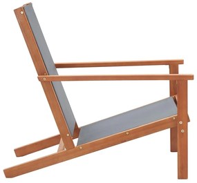 vidaXL Πολυθρόνα Κήπου Γκρι από Μασίφ Ξύλο Ευκαλύπτου / Textilene