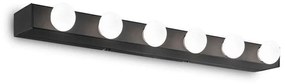 Φωτιστικό Τοίχου-Απλίκα Prive' 159508 60,5x4x8cm 6xE14 40W Black Ideal Lux Metal