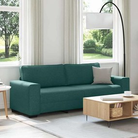 vidaXL Τριθέσιος Καναπές Σκούρο Πράσινο 220x77x82 εκ. Ύφασμα