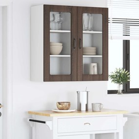 vidaXL Ραφιέρα τοίχου PORTO 2 pcs Καφέ δρυς Επεξεργασμένο Ξύλο