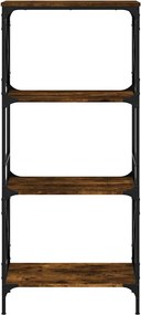 vidaXL Βιβλιοθήκη 4 Επιπέδων Καπνιστή Δρυς 59x35x132 εκ. Επεξεργ. Ξύλο