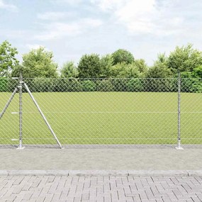 vidaXL Σετ Στύλων Φράχτη Ασημί 10 x 0.8 μ Γαλβανισμένος χάλυβας
