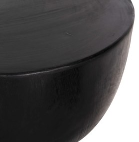 Τραπέζι Βοηθητικό Pompu Μαύρο Μασίφ Ξύλο Suar Φ58x34Υεκ.