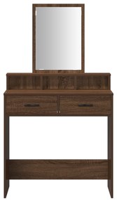 vidaXL Τραπέζι Μακιγιάζ με Συρτάρια Καφέ Δρυς 79x41x140 εκ.