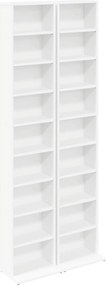 vidaXL Ντουλάπα CD 2 τμχ. Λευκό 33 x 23,5 x 175 εκ. Επεξεργασμένο Ξύλο