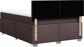 vidaXL Κρεβάτι Boxspring με Στρώμα Σκούρο Καφέ 160x200 εκ Υφασμάτινο
