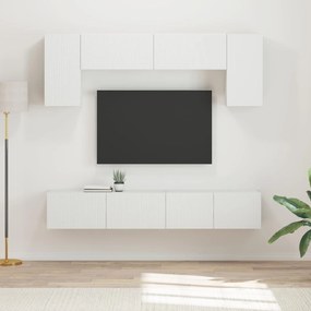 vidaXL Σετ επίπλου τηλεόρασης Επιτοίχιο 4 pcs Λευκό Επεξεργασμένο ξύλο