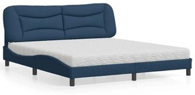 Κρεβάτι Μπλε 180x200 εκ. Υφασμάτινο - Μπλε