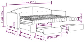 Καναπές Κρεβάτι Συρόμενος Σκ. Πράσινο 80x200 Βελούδο Συρτάρια - Πράσινο