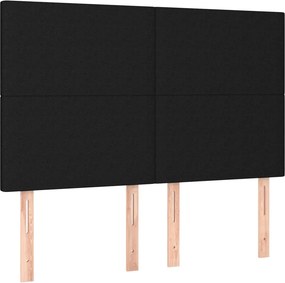 vidaXL Κεφαλάρι Μαύρο 144x5x118/128 εκ. Ύφασμα