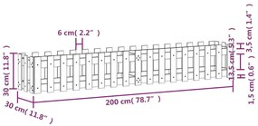 Ζαρντινιέρα Υπερυψωμένη Σχ Φράχτη 200 x 30 x 30 εκ. Μασίφ Πεύκο - Καφέ