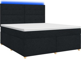 vidaXL Κρεβάτι box spring με στρώμα Μαύρο 180 x 200 cm Ύφασμα