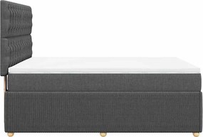vidaXL Κρεβάτι Boxspring με Στρώμα Σκούρο Γκρι 140x200 εκ Υφασμάτινο