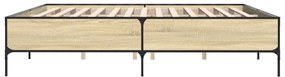 vidaXL Πλαίσιο Κρεβατιού Sonoma Δρυς 200x200 εκ. Επεξ. Ξύλο &amp; Μέταλλο