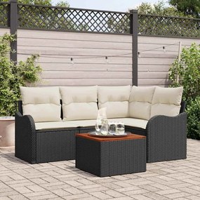 vidaXL Σετ Καναπέ Κήπου 5 pcs Μαύρο Πολυ ράταν