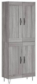 vidaXL Ντουλάπι Γκρι Sonoma 69,5 x 34 x 180 εκ. Επεξεργασμένο Ξύλο