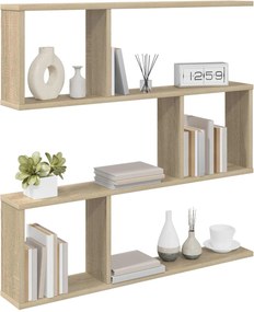 vidaXL Ράφι Τοίχου Sonoma Δρυς 80 x 12 x 79,5 εκ Επεξεργασμένο Ξύλο