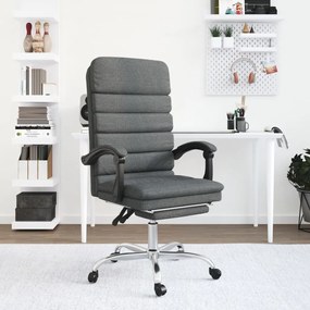 Καρέκλα Γραφείου Μασάζ Ανακλινόμενη Σκούρο Γκρι Υφασμάτινη - Γκρι