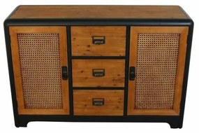 Σκευοθήκη DKD Home Decor Σκούρο καφέ Σκούρο γκρίζο Μέταλλο Έλατο 120 x 40 x 79 cm