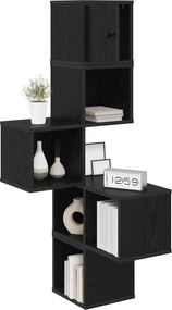 vidaXL Ράφι Γωνίας Τοίχου Μαύρη Δρυς 48 x 48 x 120 εκ.