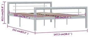 ΠΛΑΙΣΙΟ ΚΡΕΒΑΤΙΟΥ ΓΚΡΙ / ΛΕΥΚΟ 140 X 200 ΕΚ. ΜΕΤΑΛΛΙΚΟ 284559