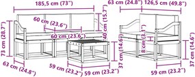 vidaXL Σειρά Καναπέ Εξωτερικού 6 pcs