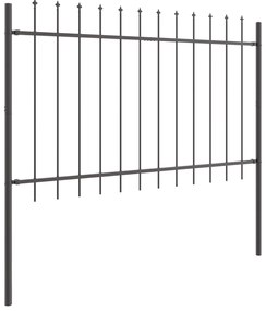 vidaXL Φράχτης κήπου  με αιχμητή κορυφή γκρι 15,3x1,2 μ σε χάλυβα