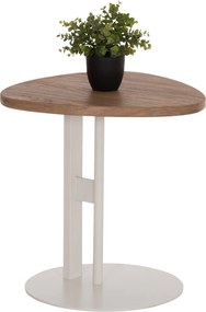 ΒΟΗΘΗΤΙΚΟ ΤΡΑΠΕΖΙ ΟΒΑΛ ALPER HM18328 MDF SONAMA--ΜΕΤΑΛΛΟ ΛΕΥΚΟ 50x50x51Υεκ.