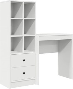 vidaXL Γραφείο με συρτάρι με ράφι με αποθήκευση 2 pcs Λευκό