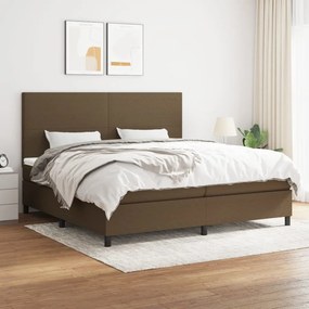 VidaXL Κρεβάτι Boxspring με Στρώμα Σκούρο Καφέ 200x200 εκ. Υφασμάτινο