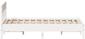 vidaXL Σκελετός Κρεβ. Χωρίς Στρώμα Λευκό 140x190 εκ Μασίφ Πεύκο
