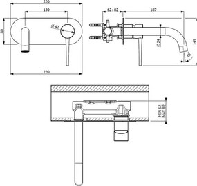 Orabella Element 10104 Chrome - Εντοιχιζόμενη μπαταρία νιπτήρα