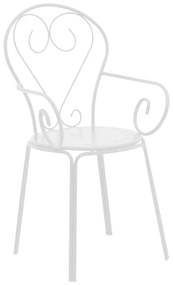 Monasty stackable armchair white metal 49x55x90cm 49x55x90 εκ.