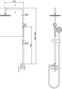 Karag Artemis CF031M Cromo - Στήλη ντους με μπαταρια 2 εξόδων
