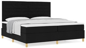vidaXL Κρεβάτι με ελατήρια με στρώμα Μαύρο 200 x 200 cm ύφασμα