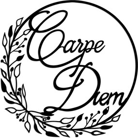 Decorative Metal Wall Accessory Carpe Diem 1 Black