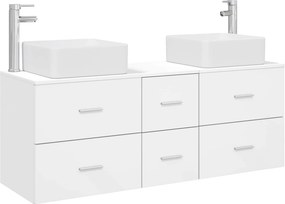 vidaXL Σετ Ντουλαπιών Μπάνιου 3 τμχ. Λευκό 129 x 41 x 80 cm