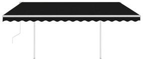 vidaXL Τέντα Συρόμενη Αυτόματη με Στύλους Ανθρακί 4,5 x 3,5 μ.