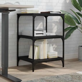 vidaXL Βάση Εκτυπωτή 3 Επιπέδων Μαύρη 50x41x75 εκ. Επεξεργασμένο Ξύλο
